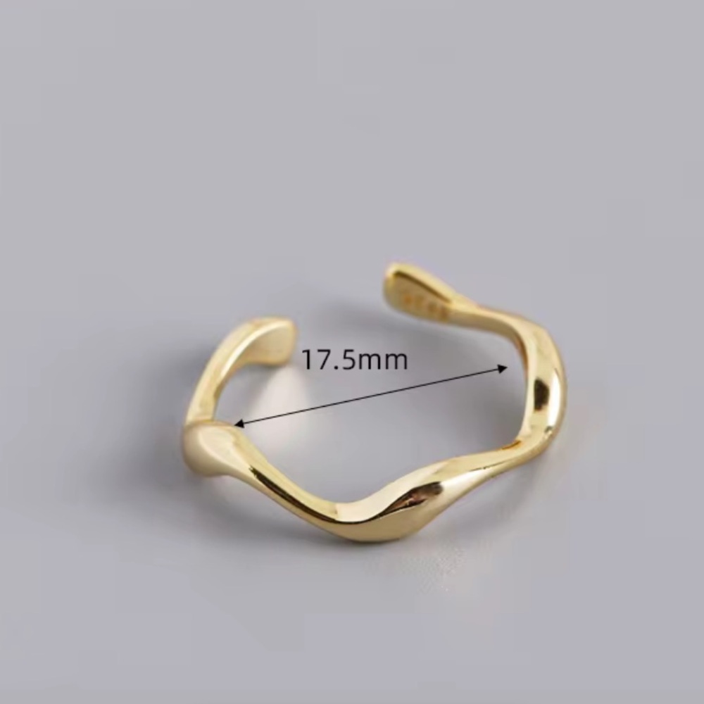Gold Irregular Wave Adjustable Ring - image 7